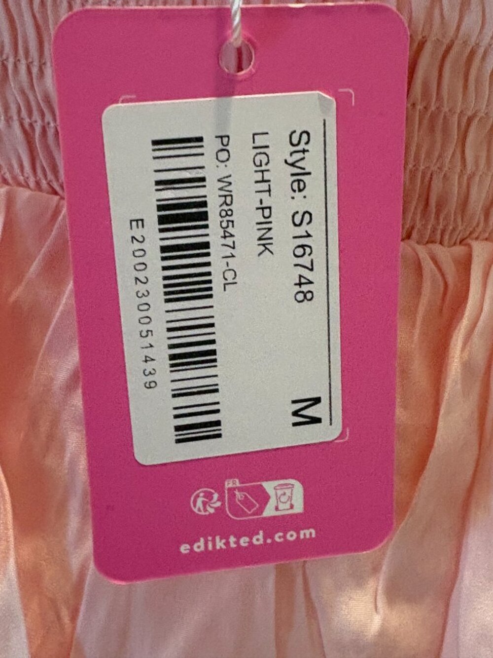 Edikted Pink Strapless Top NWT Size M Ruched Tube Peplum - Picture 3 of 4